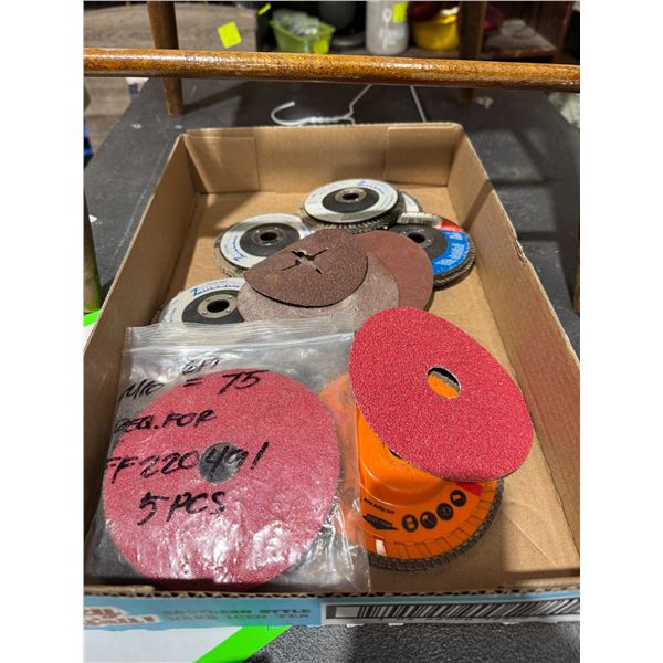 Assorted sanding and grinding discs