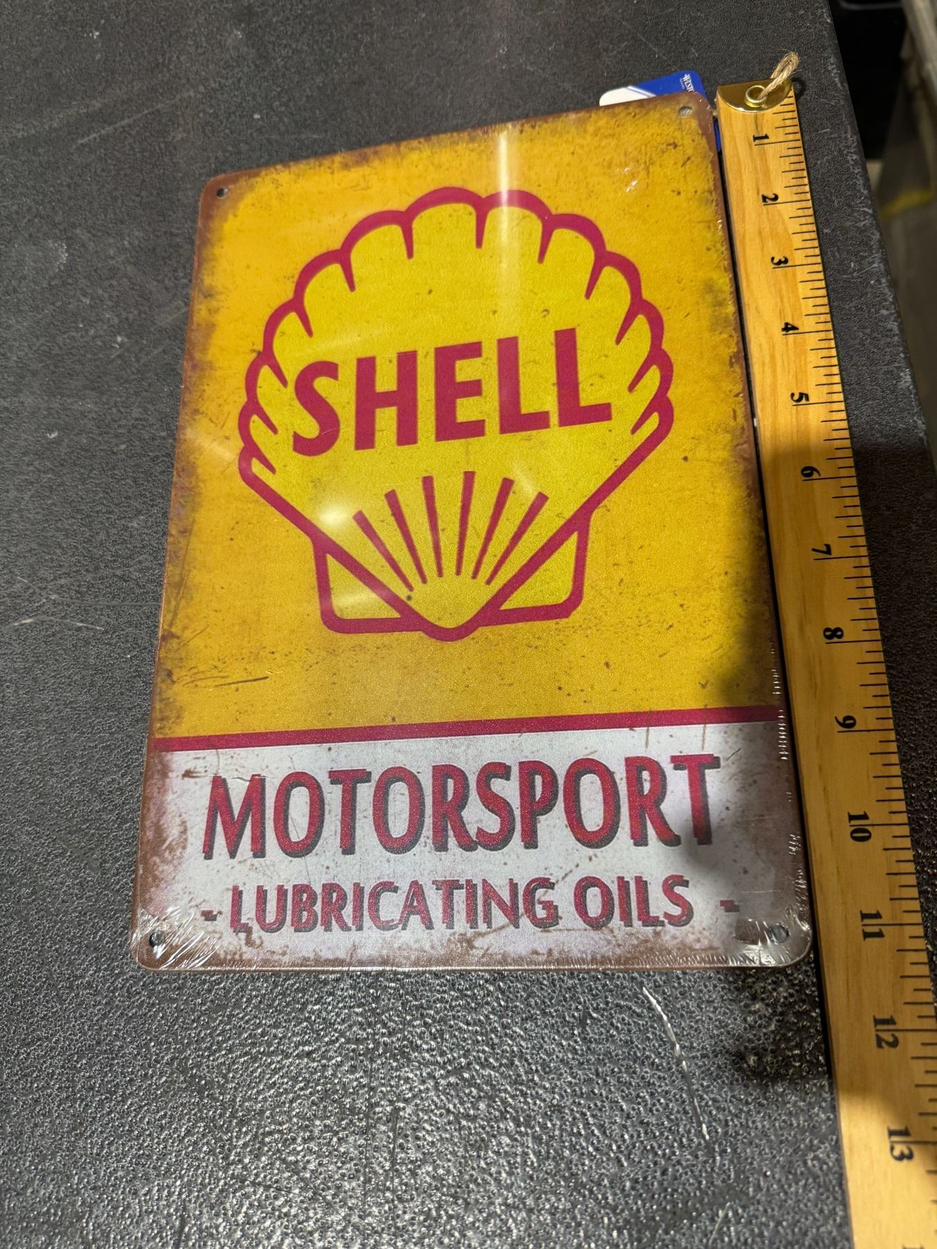 Shell motor sport lubricating oil tin sign