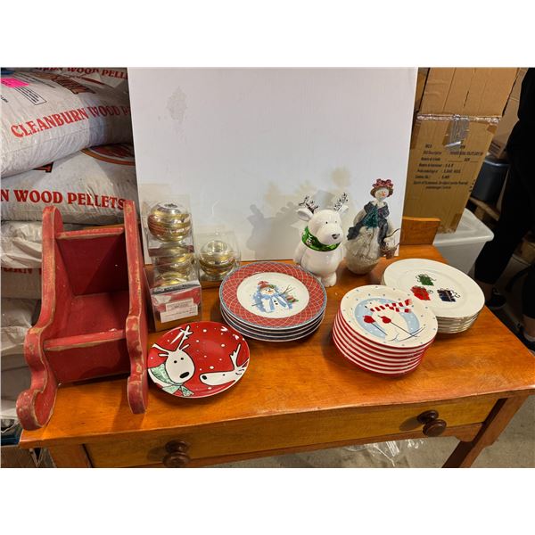 Christmas decor and plates