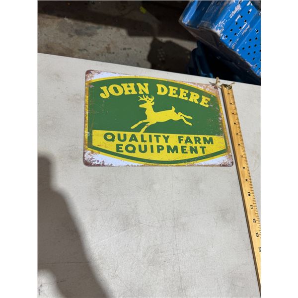 John Deere tin sign