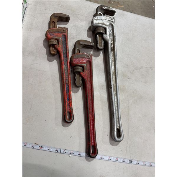 Rigid pipe wrenches, 18 inch, 18 inch, 24 inch