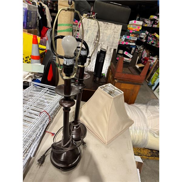 Pair of lamps with shades