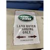 Image 1 : Land Rover parking only tin sign