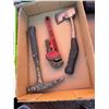 Image 1 : Pipe, wrench, hatchet, and hammer