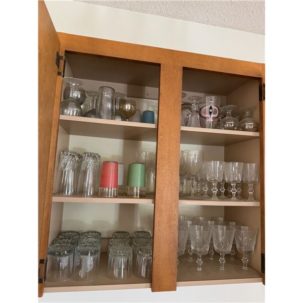 Vintage and crystal glasses and other