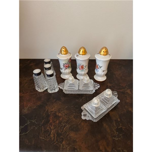 Salt and pepper shakers some Sterling lids