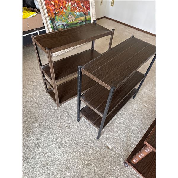 2 metal shelves