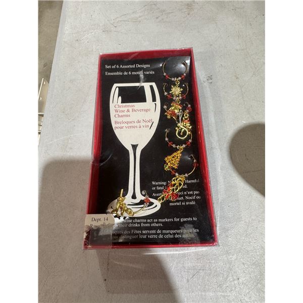 Christmas wine charms