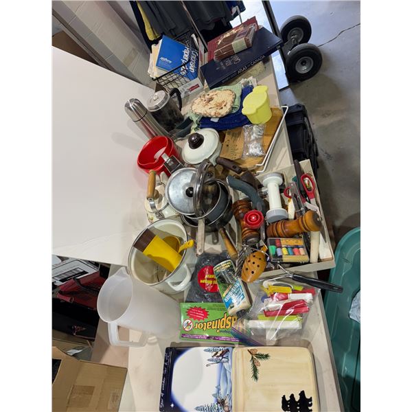 Assorted kitchen and other household items