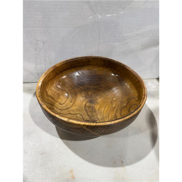 Turned Elmwood bowl signed