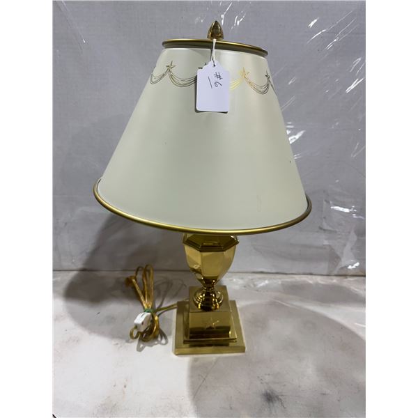 Brass Bombay company lamp with metal shade