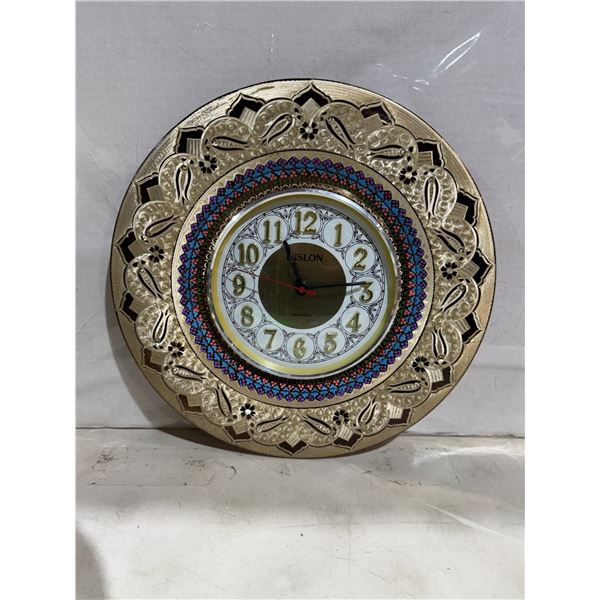 Hislon finely painted copper wall clock
