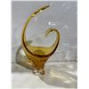 Image 1 : Vintage, Lorraine, Amber, Glass hook and Curl  basket
