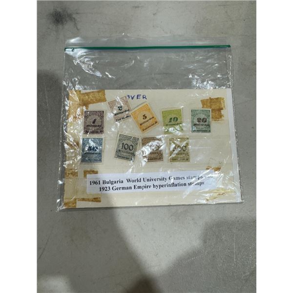 1923 German empire and 1961 Bulgarian stamps