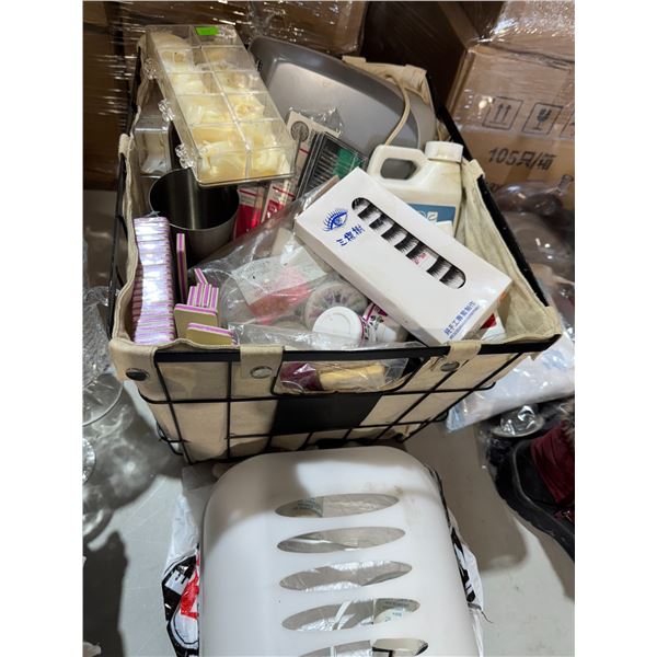 Nail lights files eyelashes assorted items for nail care