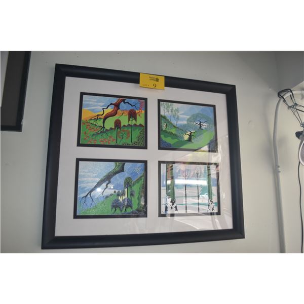 FRAMED GICLEE, "SEASONS SUITE" ON CANVAS BY LARISSA HOLT (32" X 27 1/2")