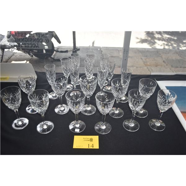 ST. LOUIS CRYSTAL CHANTILLY STEMWARE (21 PCS)
