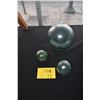 Image 1 : GLASS FISHING FLOATS (3", 3 1/2" & 7") (3 PCS) (DOES NOT INCLUDE HOLDERS)