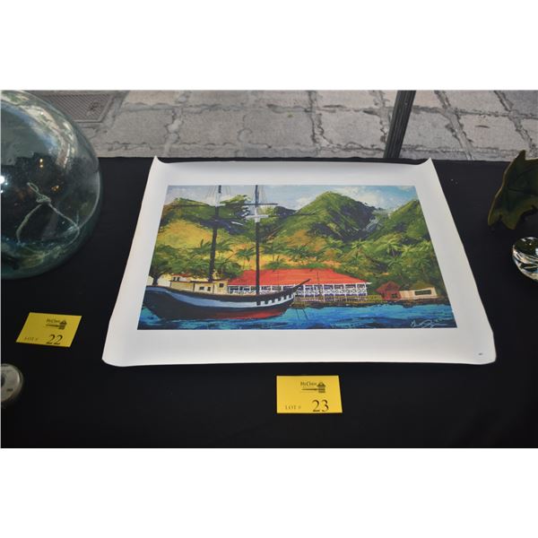 GICLEE ON CANVAS, LAHAINA (28 1/4" X 22")