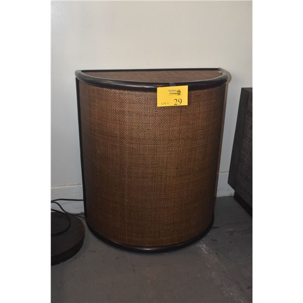 PAIR RATTAN DEMI LUNE SIDE TABLES (PAIR)