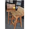 Image 1 : PAIR SOLID WOOD BAR STOOLS (PAIR) (SEAT 28 1/2", BACK 30")