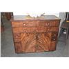 Image 1 : VINTAGE LOCAL MADE MONKEY POD STORAGE CABINET, 10 DRAWERS & 2 DOORS (43 1/2" X 20" X 36 3/4")
