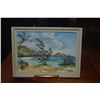 Image 2 : FRAMED OIL ON ART BOARD, "KAILUA BEACH PARK"; BY ANNE LOMBARD (7 3/4" X 5 3/4") (DOES NOT INCLUDE ST