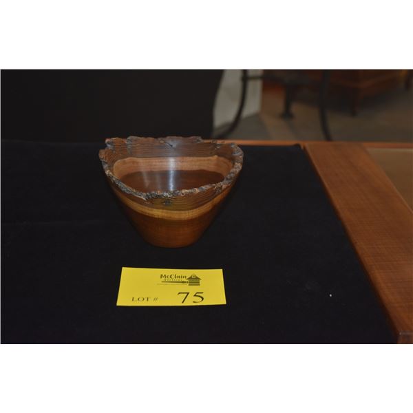 MILO WOOD BOWL W/NATURAL EDGES; SIGNED (6" X 4")