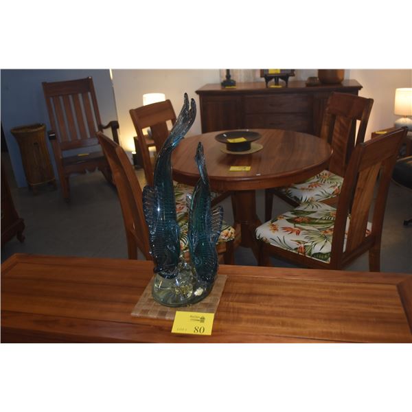 MURANO GLASS DOUBLE FISH SCULPTURE (23 1/2")