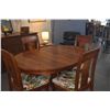 Image 14 : MARTIN & MACARTHUR KOA PEDESTAL TABLE (SER. NO. 15223) W/1 LEAF & 4 MARTIN & MACARTHUR KOA SIDE CHAI