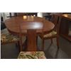 Image 17 : MARTIN & MACARTHUR KOA PEDESTAL TABLE (SER. NO. 15223) W/1 LEAF & 4 MARTIN & MACARTHUR KOA SIDE CHAI