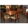 Image 1 : MARTIN & MACARTHUR KOA PEDESTAL TABLE (SER. NO. 15223) W/1 LEAF & 4 MARTIN & MACARTHUR KOA SIDE CHAI