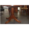Image 7 : MARTIN & MACARTHUR KOA PEDESTAL TABLE (SER. NO. 15223) W/1 LEAF & 4 MARTIN & MACARTHUR KOA SIDE CHAI
