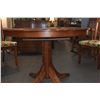 Image 8 : MARTIN & MACARTHUR KOA PEDESTAL TABLE (SER. NO. 15223) W/1 LEAF & 4 MARTIN & MACARTHUR KOA SIDE CHAI
