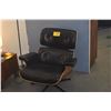 Image 2 : BLACK EAMES STYLE CHAIR W/OTTOMAN