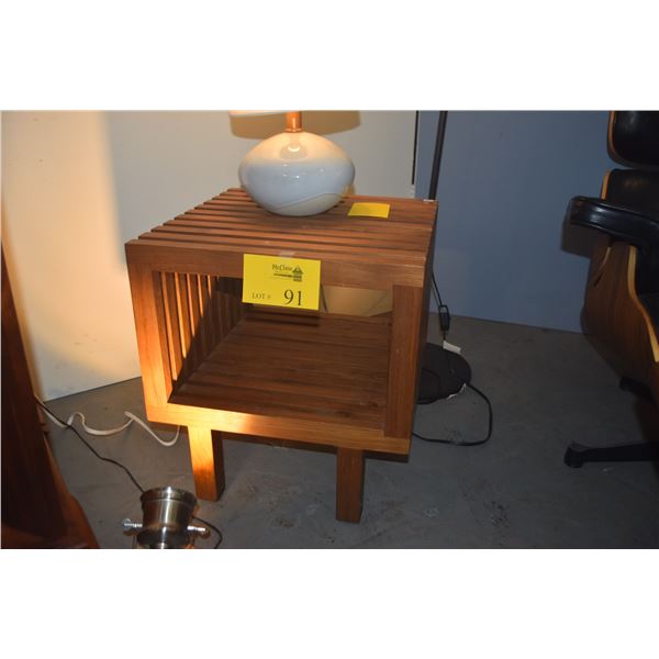 PAIR VINTAGE TEAK SIDE TABLES (PAIR)