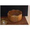 Image 2 : 9 3/4" BLAIR MONKEYPOD BOWL W/SCALLOPED EDGES & BLUE PINE BOWL; SIGNED (2 PCS)