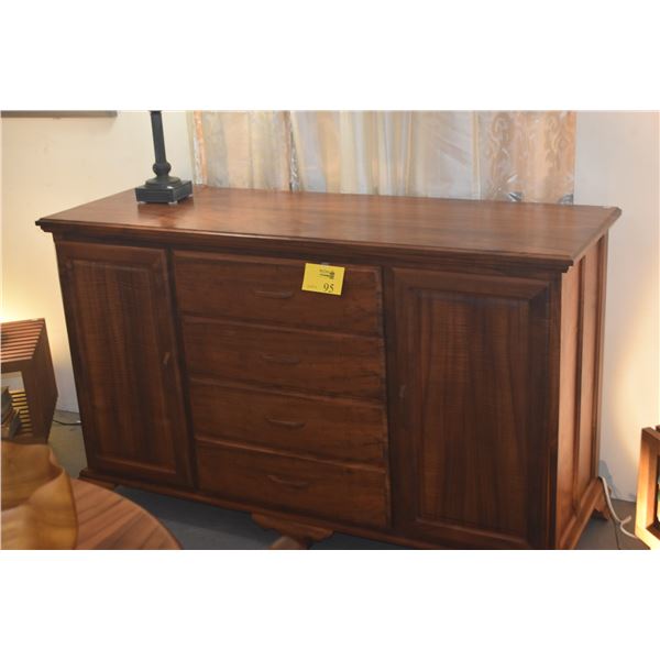 KOA BUFFET W/4 DRAWERS & 2 DOORS W/SHELVES (61" X 20 1/2" X 36 1/4")
