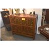 Image 1 : HAND PAINTED TIBETAN STORAGE CABINET (40 1/2" X 17 1/2" X 36")