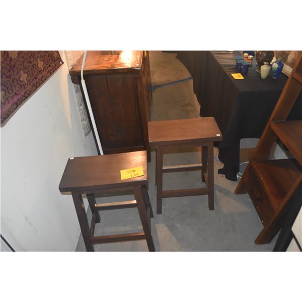 PAIR WOOD STOOLS (PAIR)