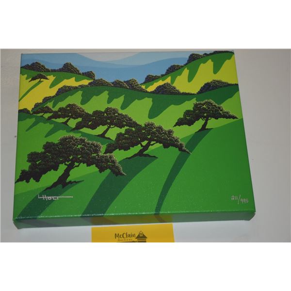 LIMITED EDITION GICLEE ON CANVAS TITLED "A GATHERING OF TREES" BY LARISSA HOLT 211/995 (12 1/2" X 10