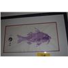 Image 2 : FRAMED JAPANESE GYOTAKU PRINT, FISH; SIGNED (29" X 19 1/2")