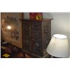 Image 3 : VINTAGE THAI WOODEN CABINET W/2 DOORS (16" X 10" X 24")