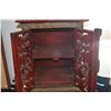 Image 4 : VINTAGE THAI WOODEN CABINET W/2 DOORS (16" X 10" X 24")