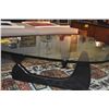 Image 3 : NOGUCHI GLASS TOP COFFEE TABLE; SIGNED ON BASE & GLASS (BLACK)