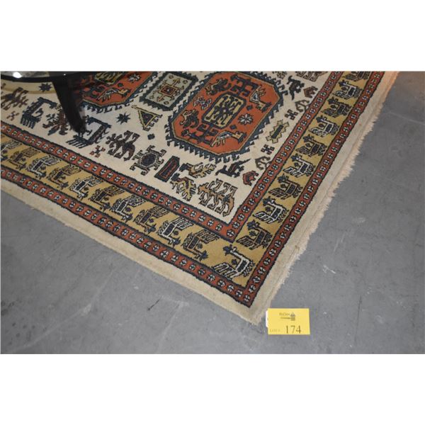 ARDABIL WOOL RUG ON COTTON FOUNDATION, MEDALLION DESIGN, IRAN (50" X 70")