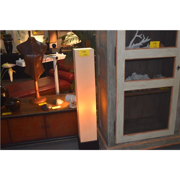 SQUARE FABRIC FLOOR LAMP W/WOOD BASE (50 1/2")