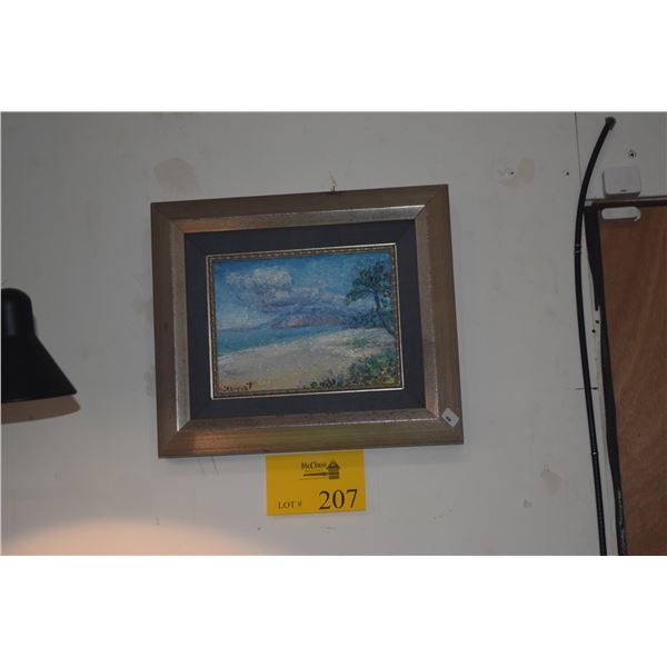 FRAMED OIL PAINTING; SIGNED LAVENT (13" X 11 1/4")