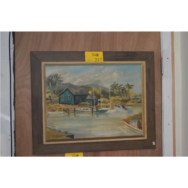 FRAMED OIL ON CANVAS; SIGNED HAMILTON (30" X 24")