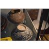 Image 2 : MIX LOT: BAMBOO BASKET W/LID, ANTIQUE CHINESE BLUE & WHITE BOWL & CERAMIC JARLET (3 PCS)